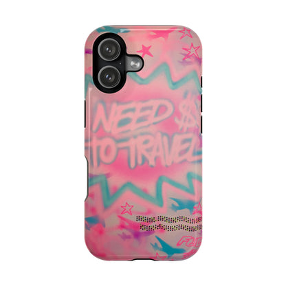 MagSafe "need $$ to travel" airbrush iPhone case