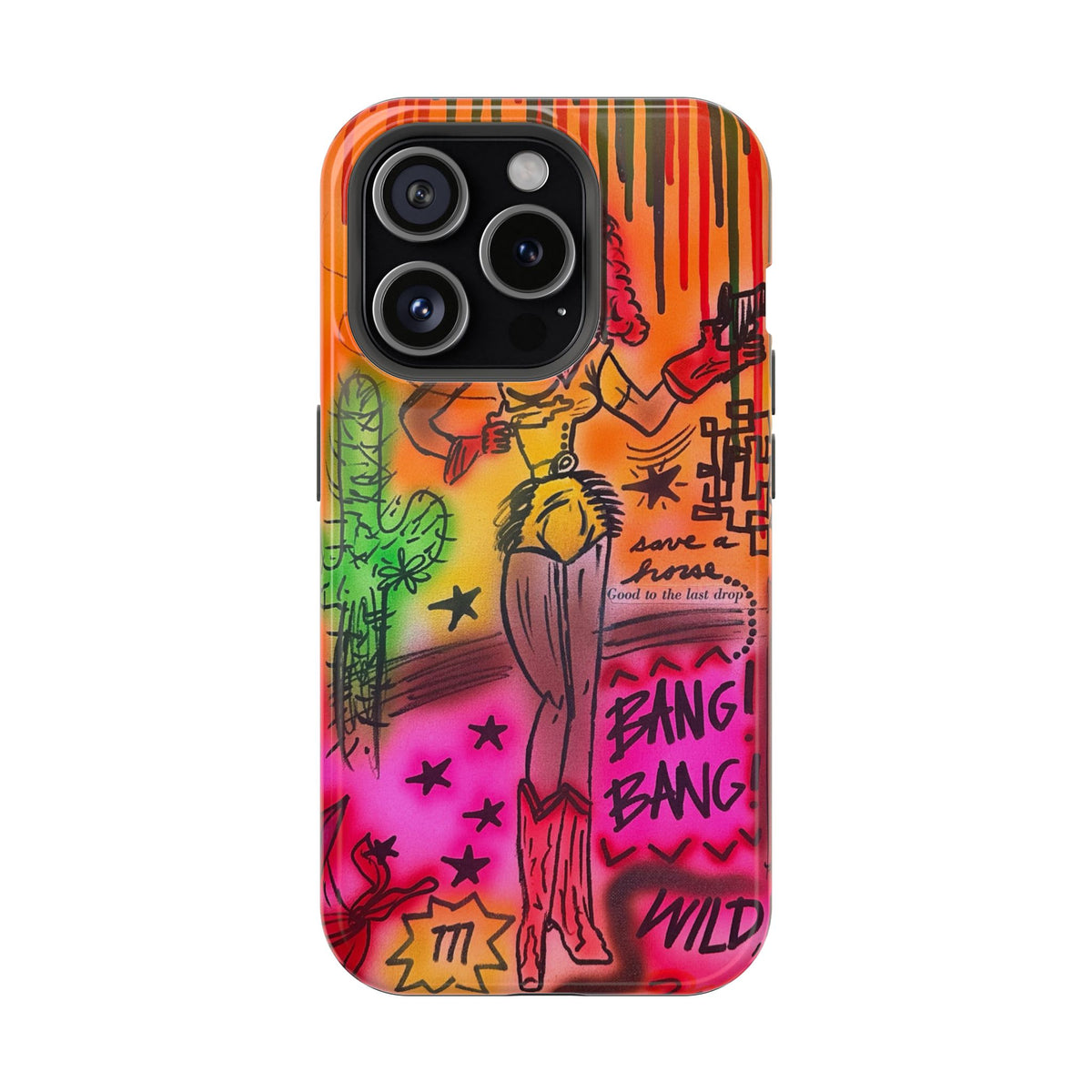MagSafe "wild, wild west" airbrush iPhone case