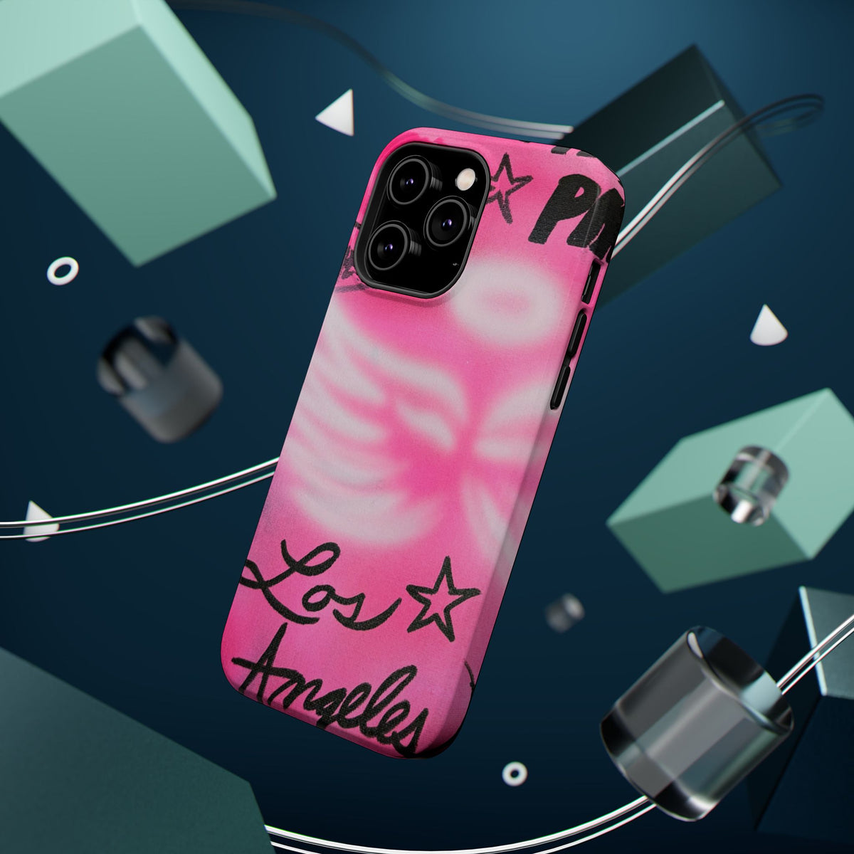 MagSafe "pinke Engelsflügel" Airbrush iPhone Hülle