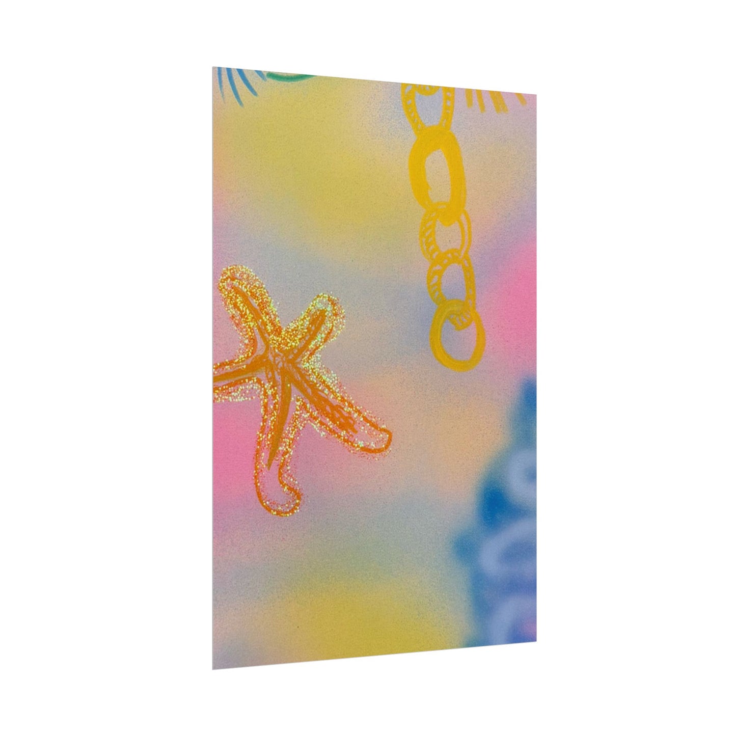 "sweet starfish" airbrush rolled print