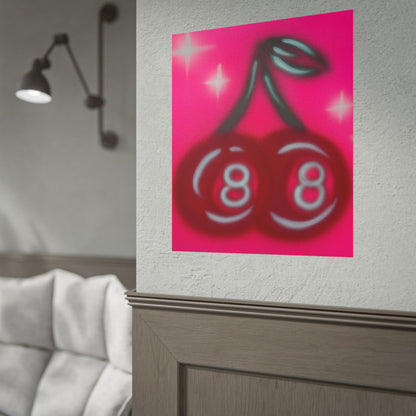 "cherry 8ball" airbrush rolled print