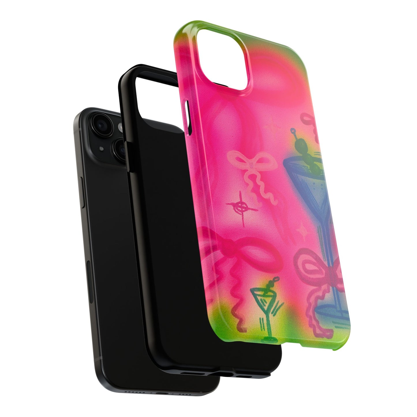 "bow martini" airbrush iPhone case