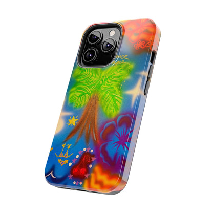 "neon blue palms" airbrush iPhone case