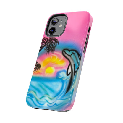"dolphin love" airbrush iPhone case