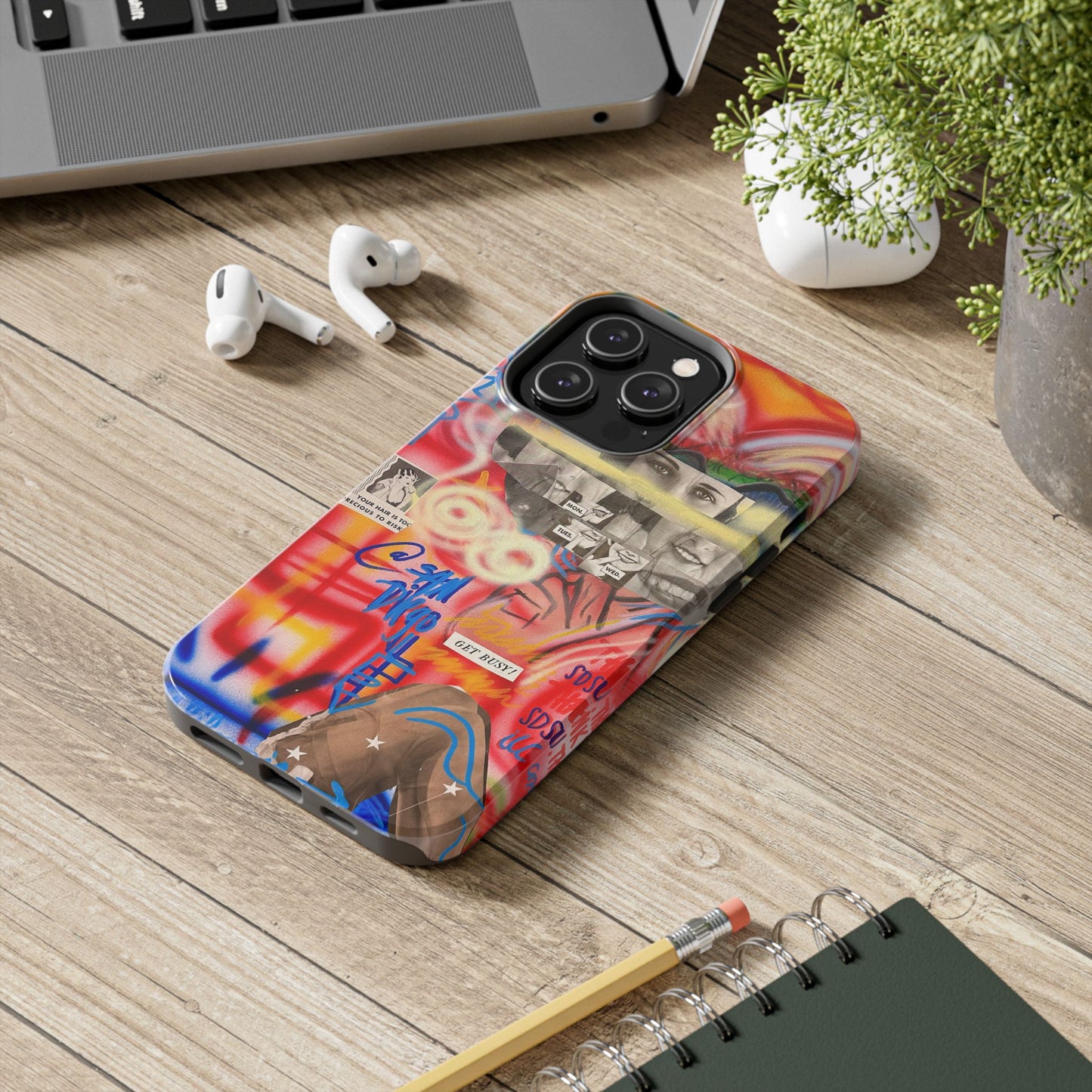 "get busy!" airbrush iPhone case