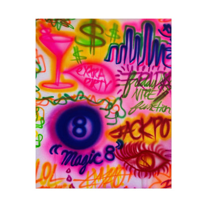 "colorful chaos" airbrush rolled print