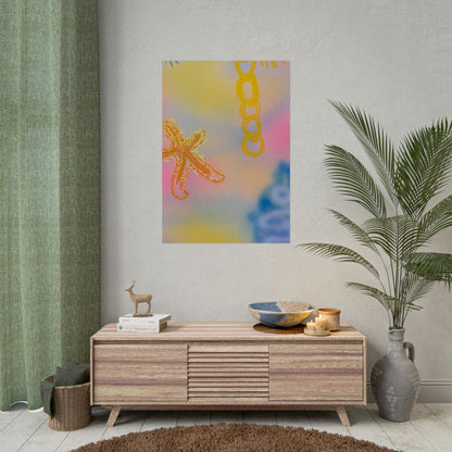 "sweet starfish" airbrush rolled print