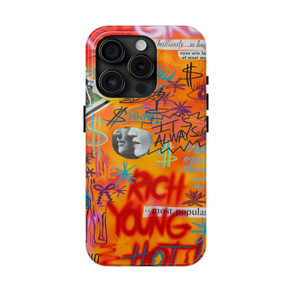 "young, rich, hot!" airbrush iPhone case