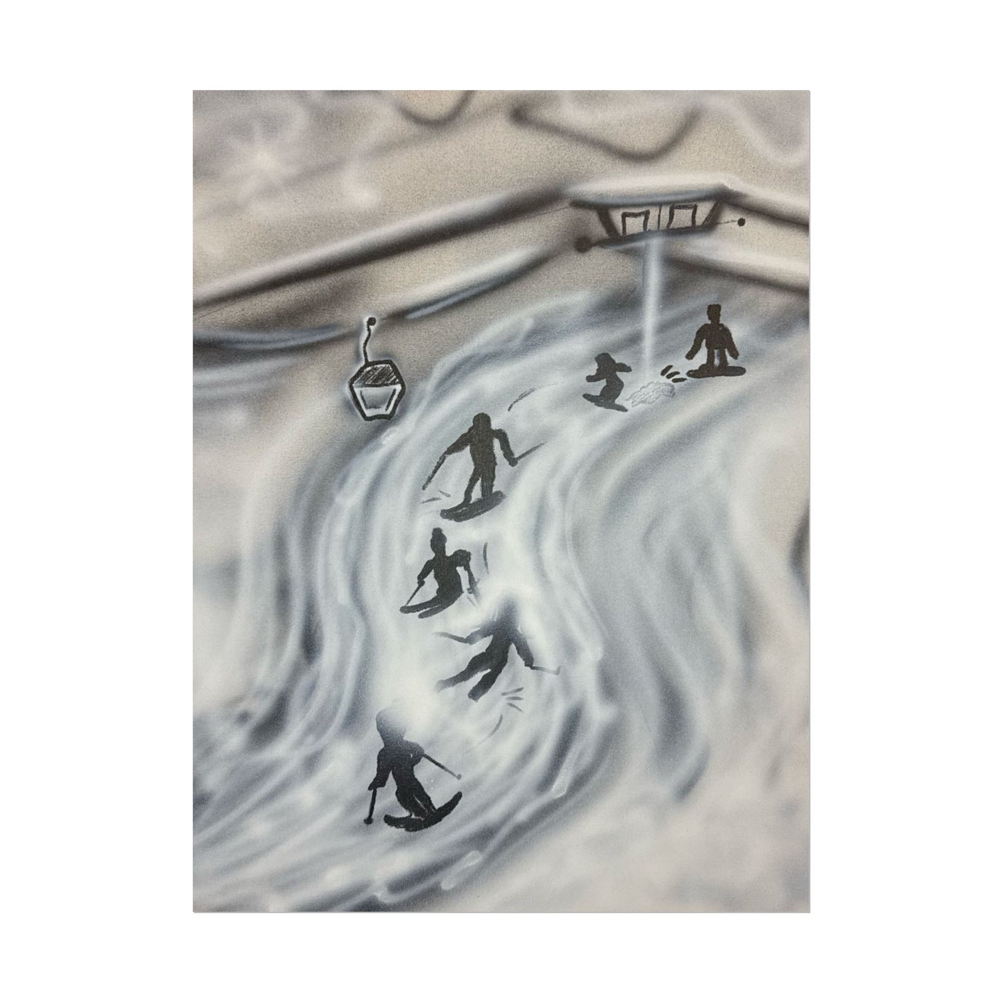 "avalanche" airbrush rolled print