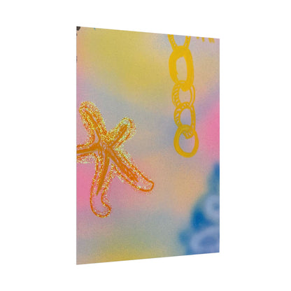 "sweet starfish" airbrush rolled print