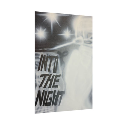 "into the night" airbrush rolled print