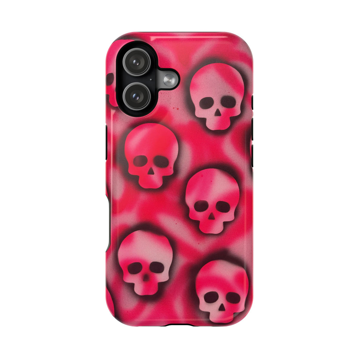 MagSafe "pink skully" airbrush iPhone case