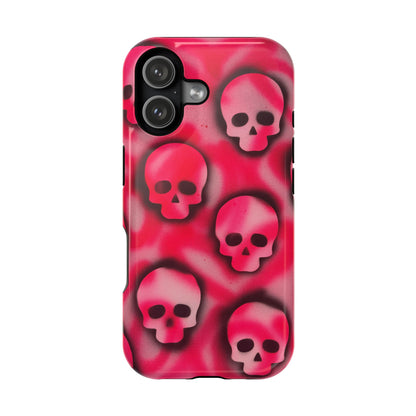 MagSafe "pink skully" airbrush iPhone case