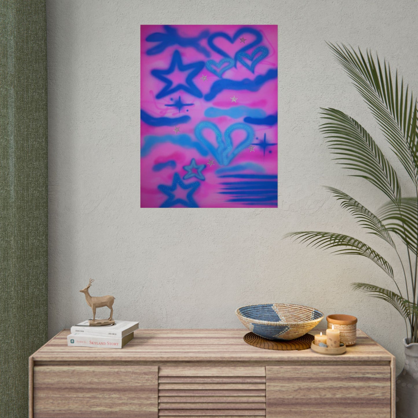 "blue camo" airbrush rolled print