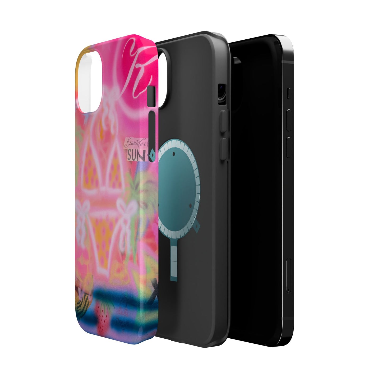MagSafe "santa monica strawberry" airbrush iPhone case