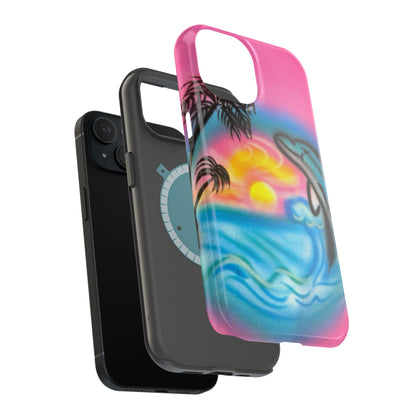 MagSafe "Delfinliebe" Airbrush iPhone-Hülle