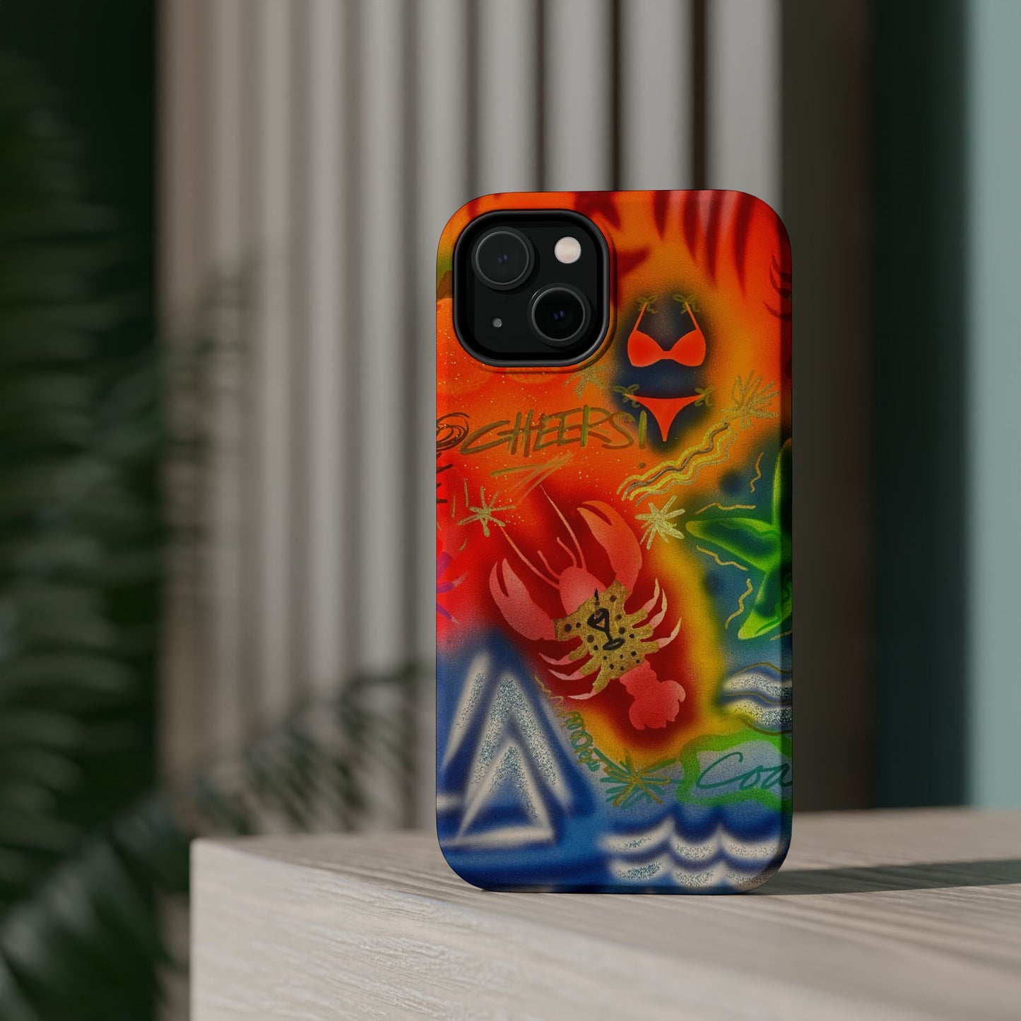 MagSafe "tipsy lobster" airbrush iPhone case