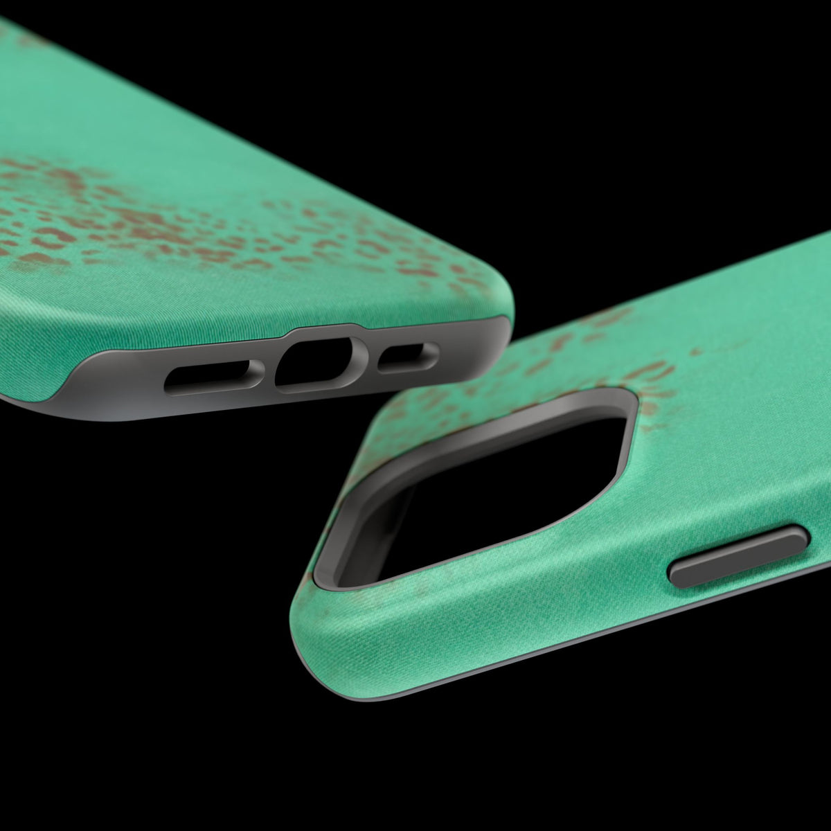MagSafe "teal cheetah" airbrush iPhone case