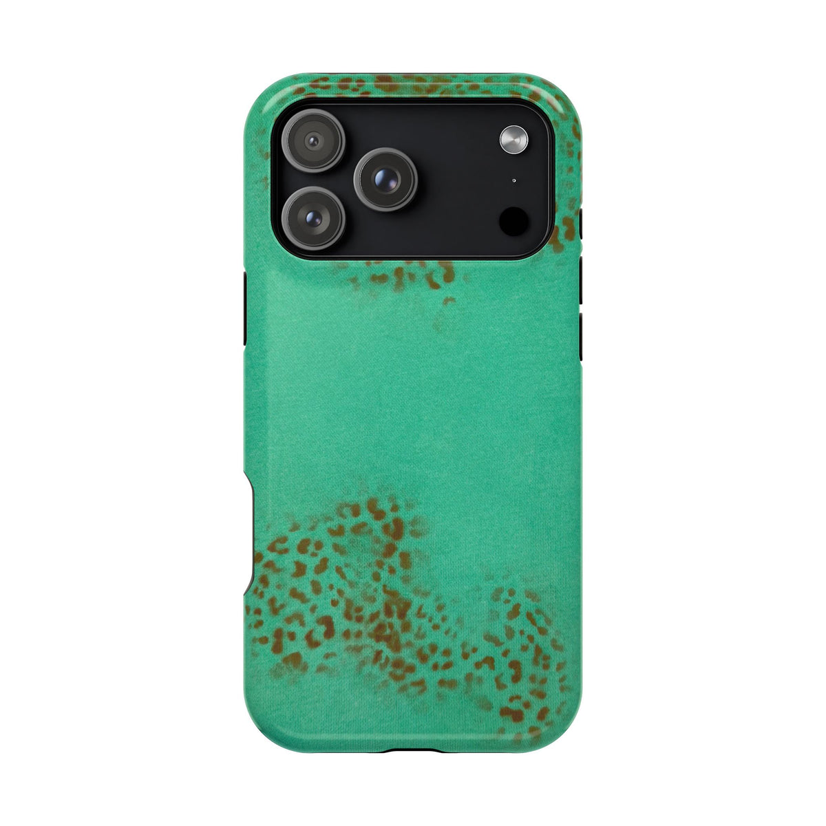 MagSafe "teal cheetah" airbrush iPhone case