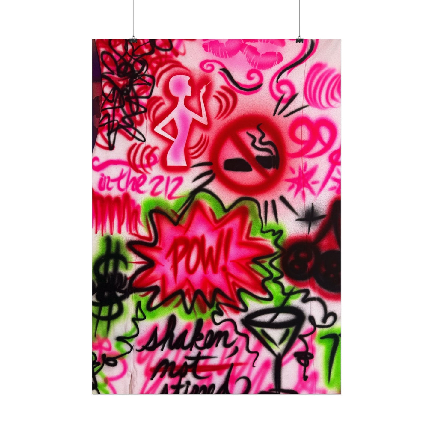 "in the 212" airbrush rolled print