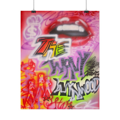 "wynwood gold" airbrush rolled print