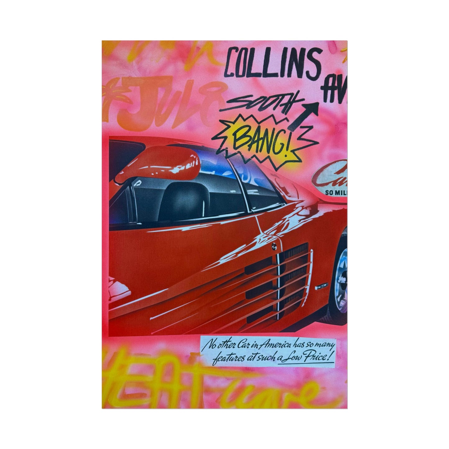 "miami momentos" airbrush rolled print
