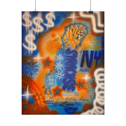 "syracuse, ny" airbrush rolled print