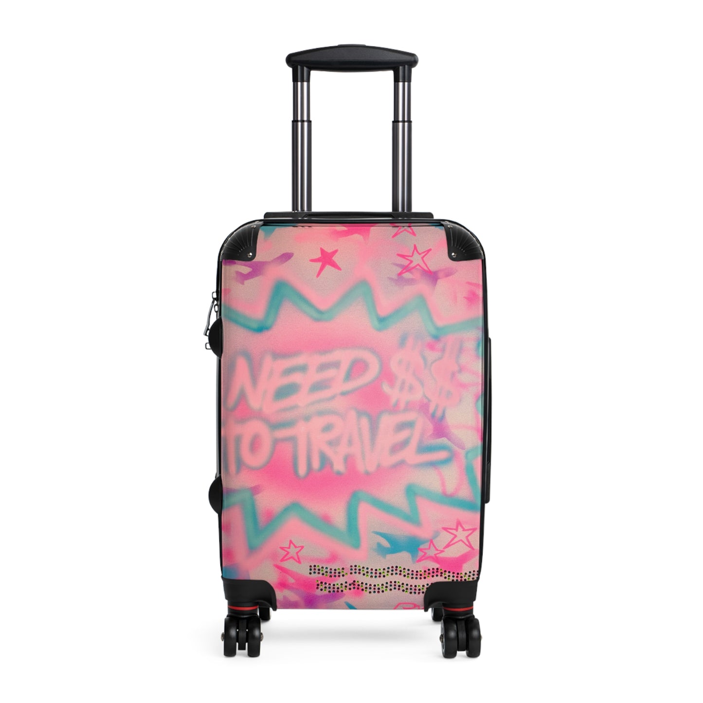 "need $$ to travel" airbrush suitcase