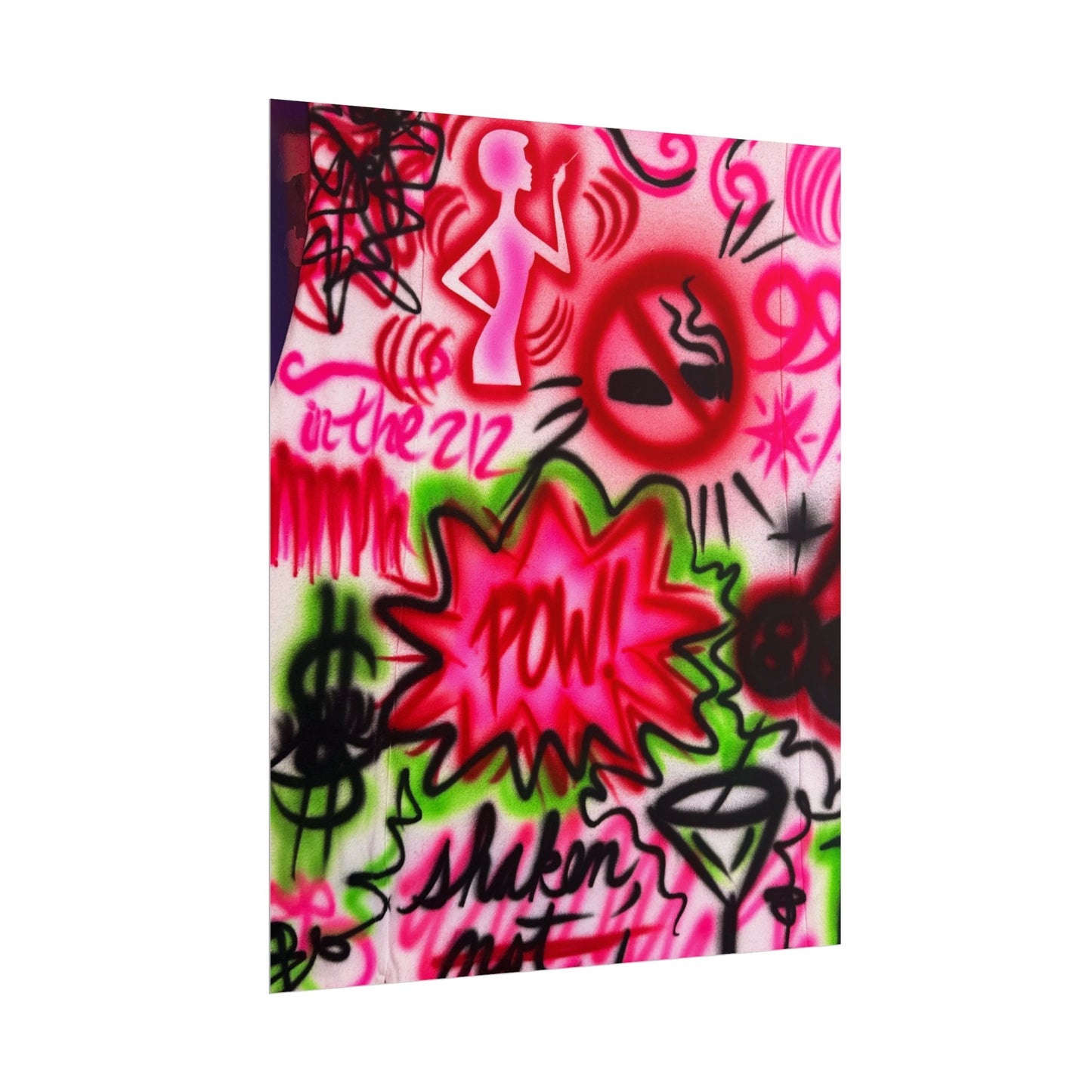 "in the 212" airbrush rolled print