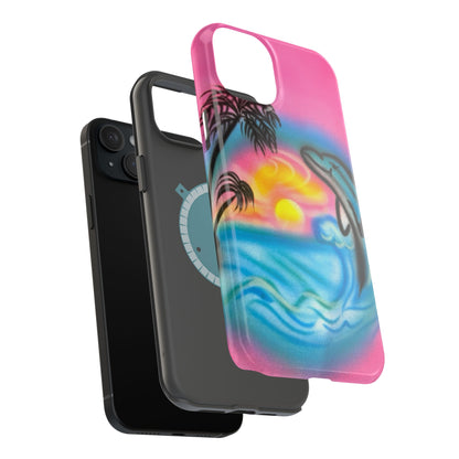 MagSafe "Delfinliebe" Airbrush iPhone-Hülle