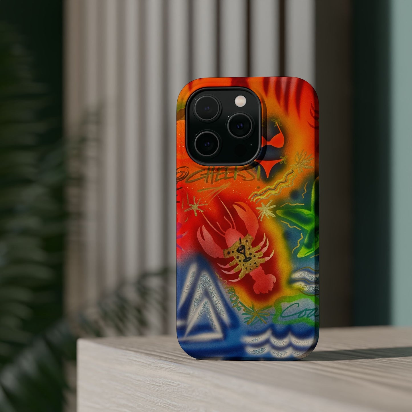 MagSafe "tipsy lobster" airbrush iPhone case