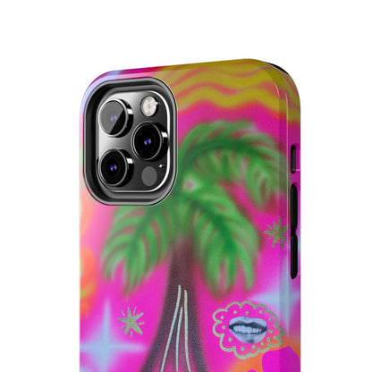 "neon pink palms" airbrush iPhone case