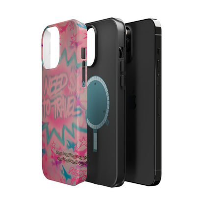 MagSafe "need $$ to travel" airbrush iPhone case