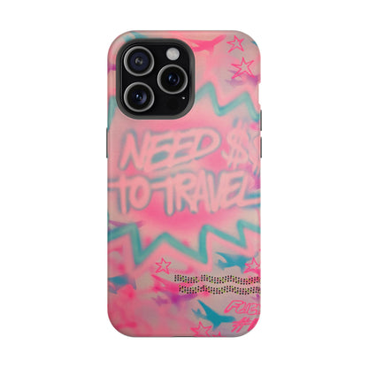 MagSafe "need $$ to travel" airbrush iPhone case