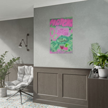 "matcha!" airbrush rolled print