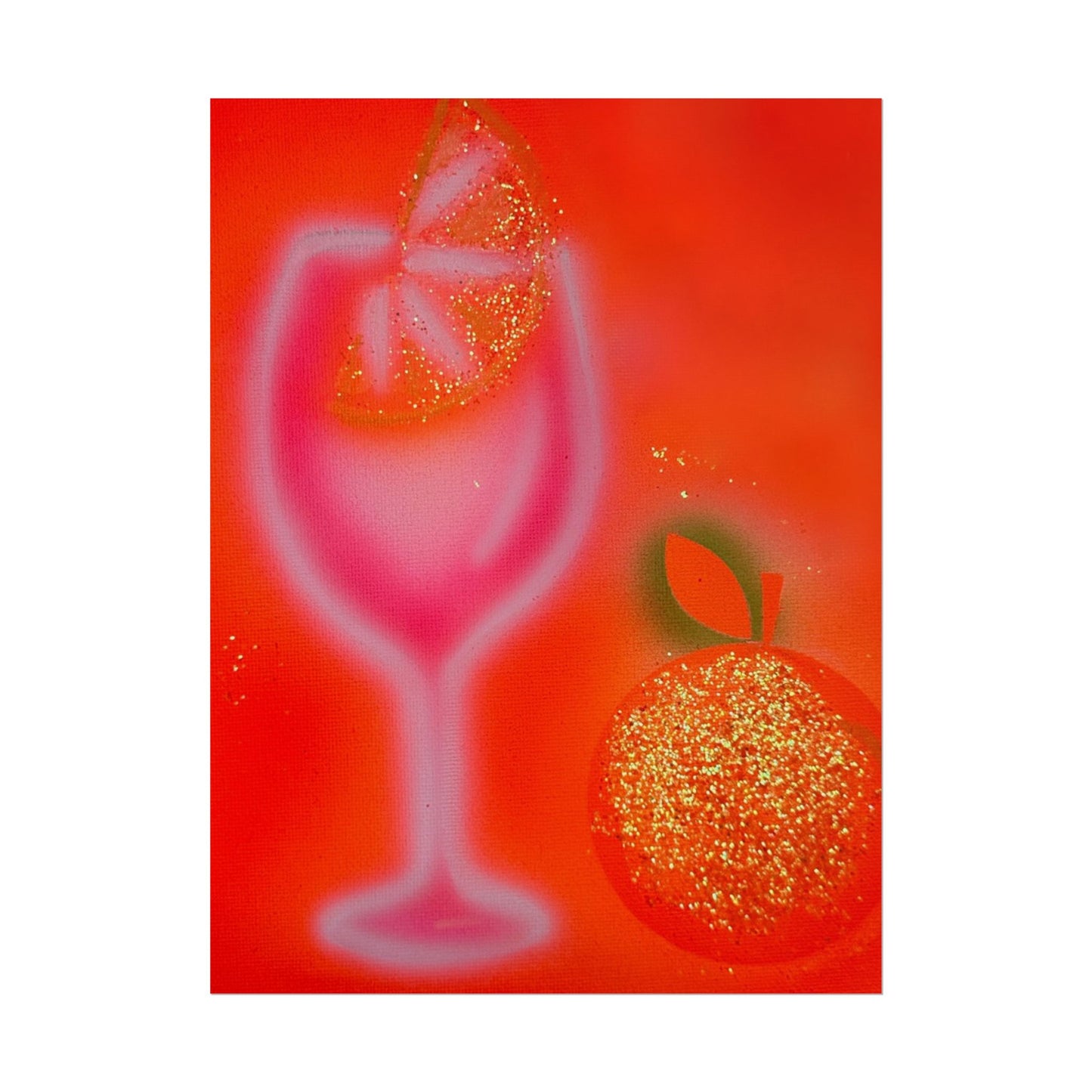 "aperol spritz" airbrush rolled print