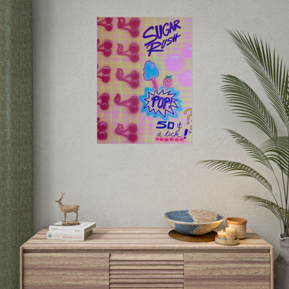 "sugar rush" airbrush rolled print