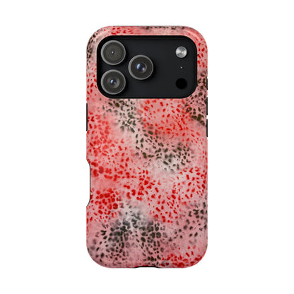 MagSafe "red cheetah" airbrush iPhone case