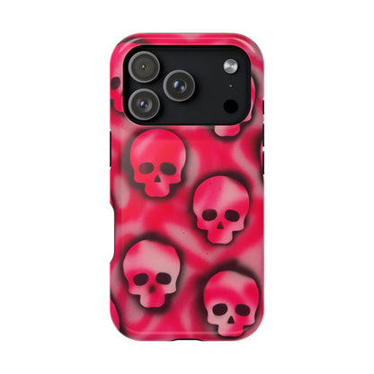 MagSafe "pink skully" airbrush iPhone case