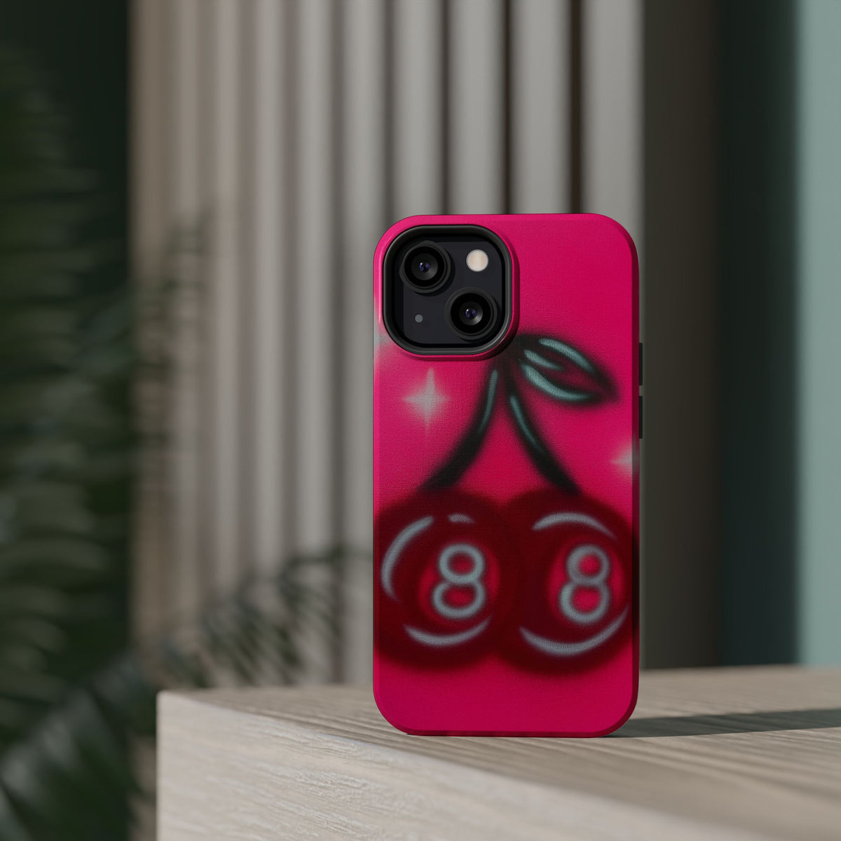MagSafe "cherry 8ball" airbrush iPhone case