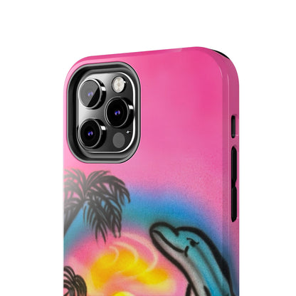 "dolphin love" airbrush iPhone case