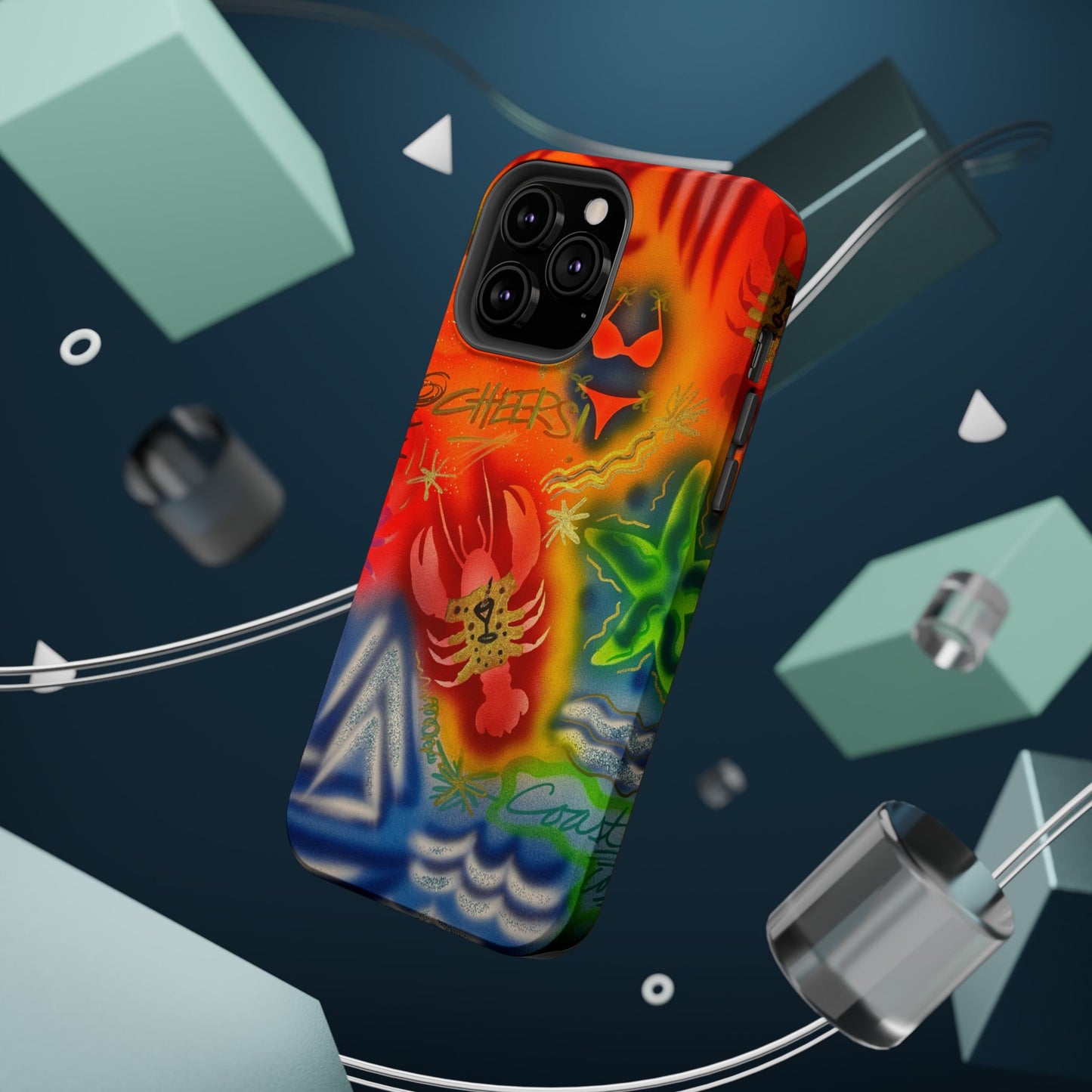 MagSafe "tipsy lobster" airbrush iPhone case