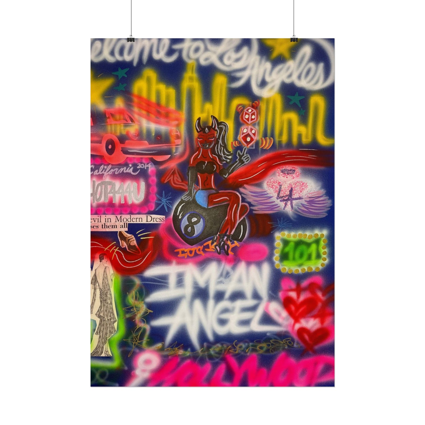 "im an angel" airbrush rolled print
