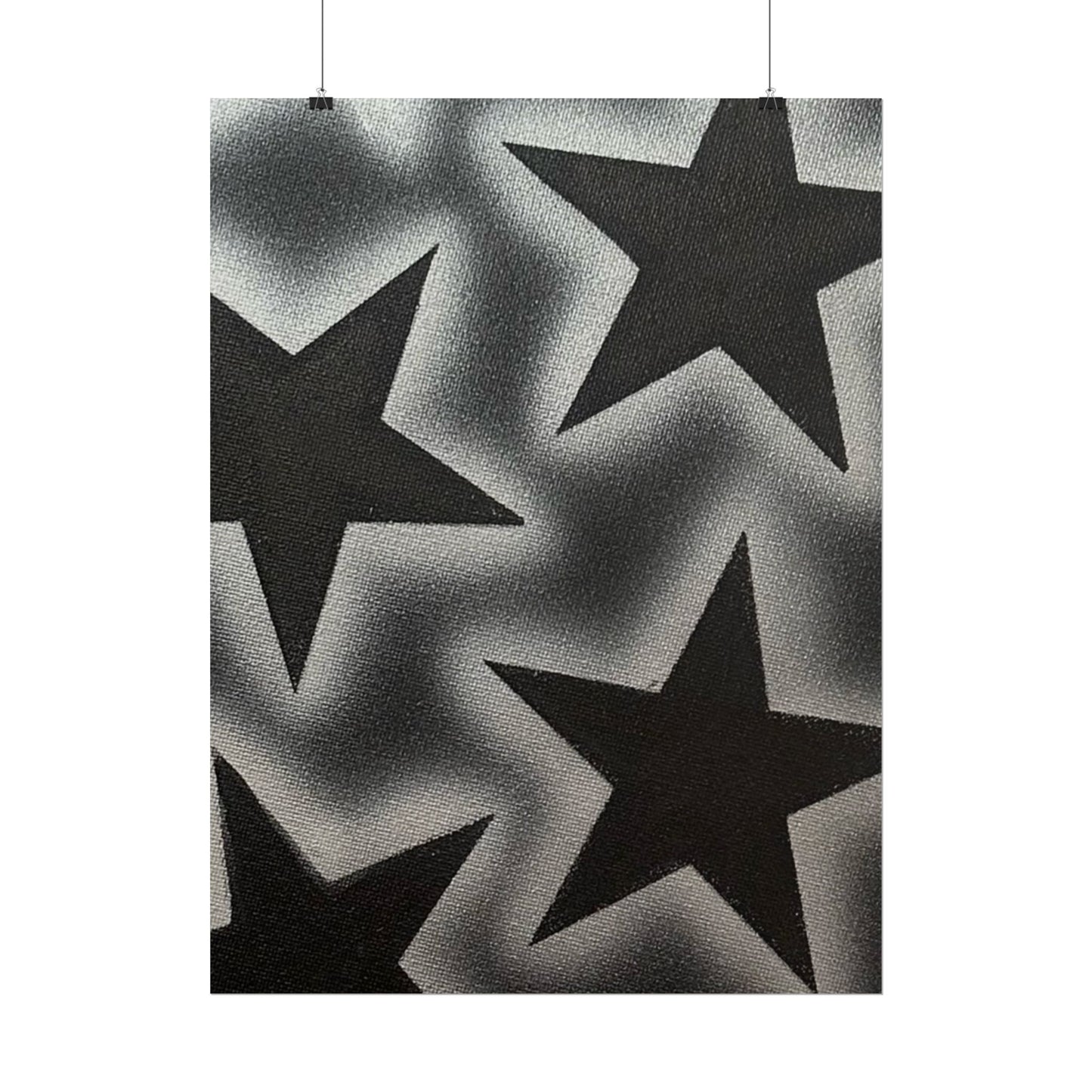 "chrome stars" airbrush rolled print