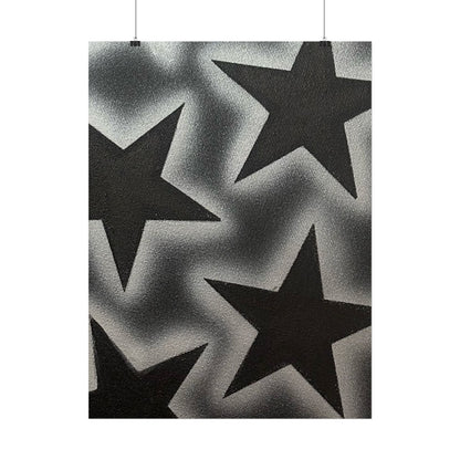 "chrome stars" airbrush rolled print