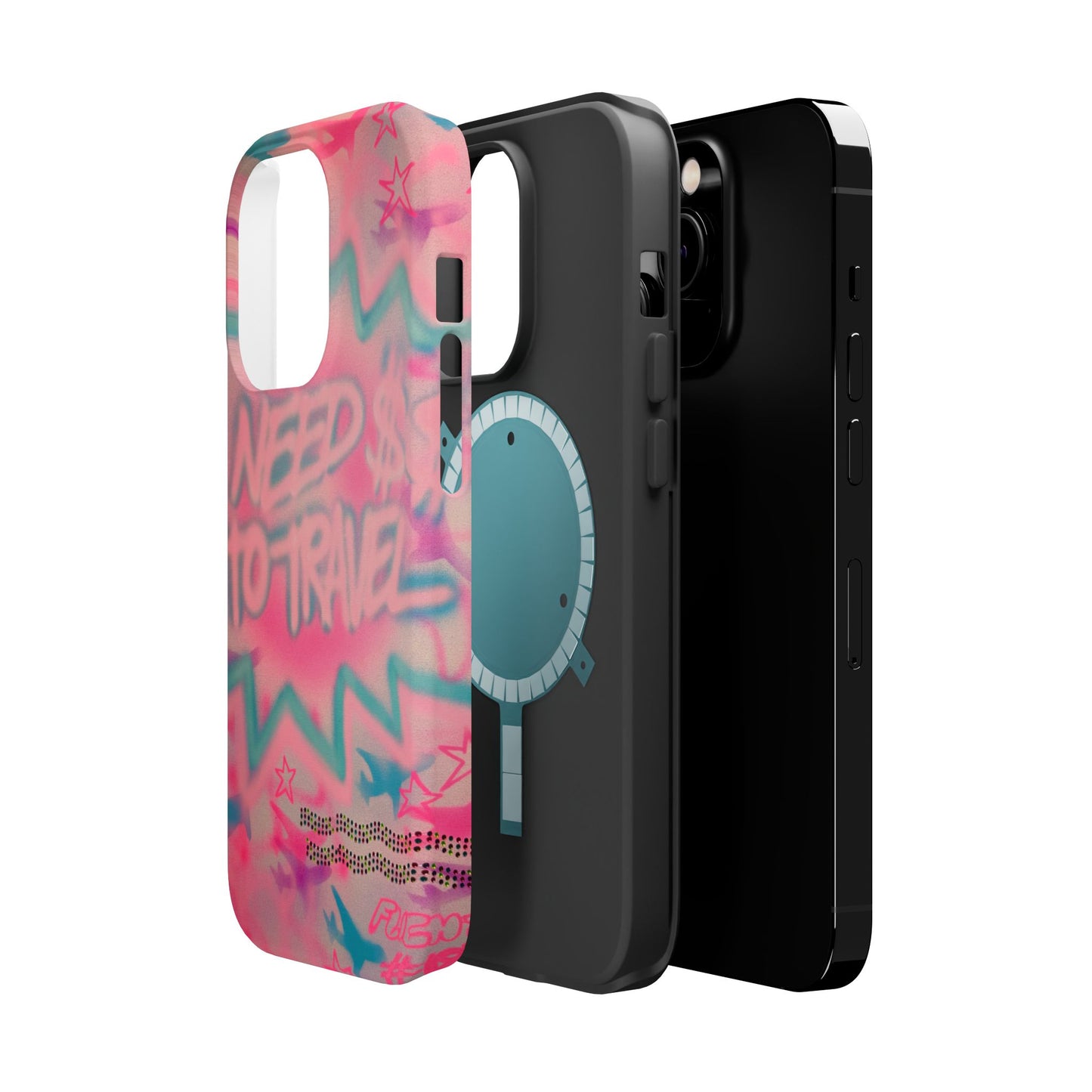 MagSafe "need $$ to travel" airbrush iPhone case