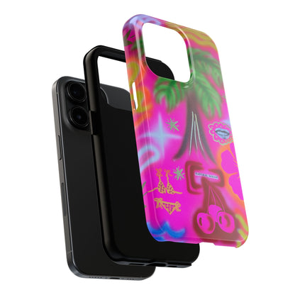 "neon pink palms" airbrush iPhone case