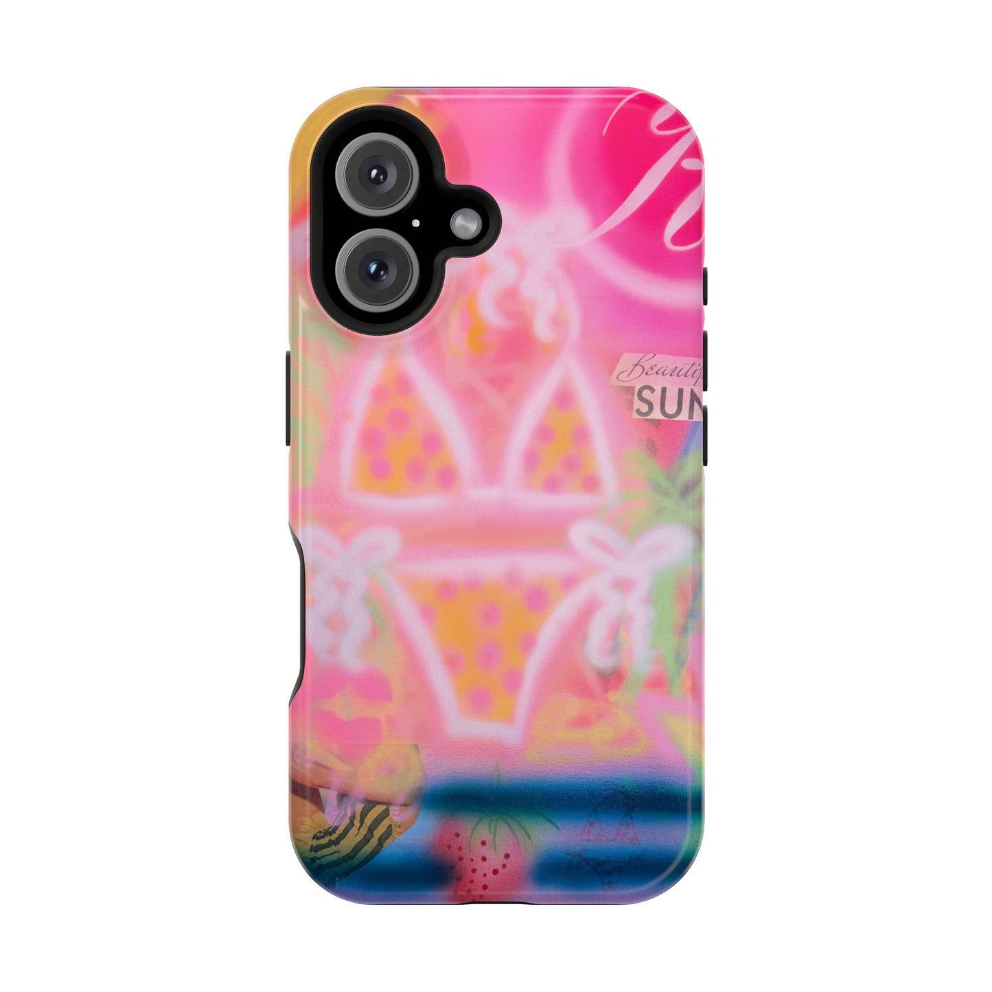 MagSafe "santa monica strawberry" airbrush iPhone case