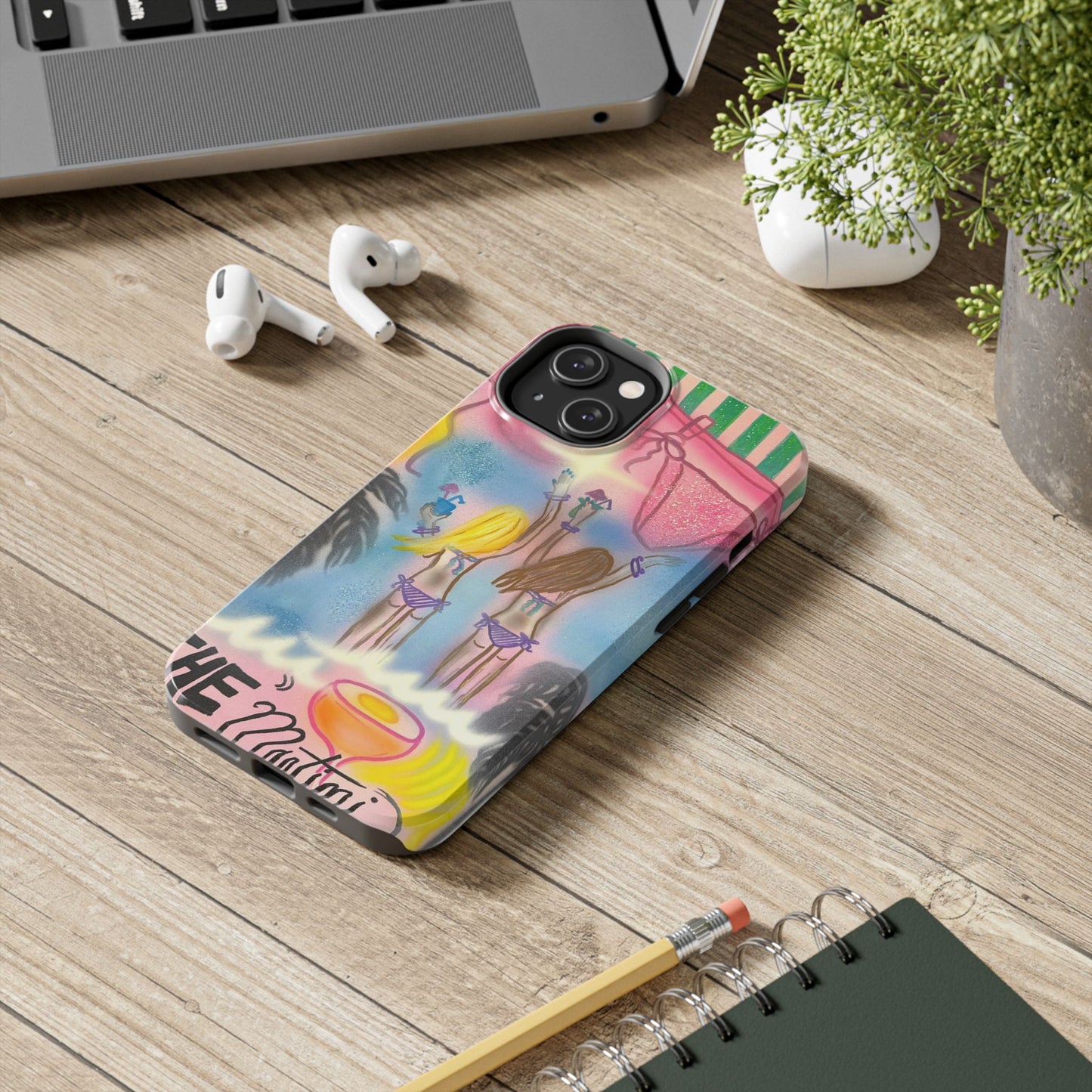 "kinis & tinis" airbrush iPhone case