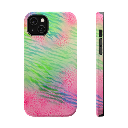 MagSafe "teal cheetah" airbrush iPhone case